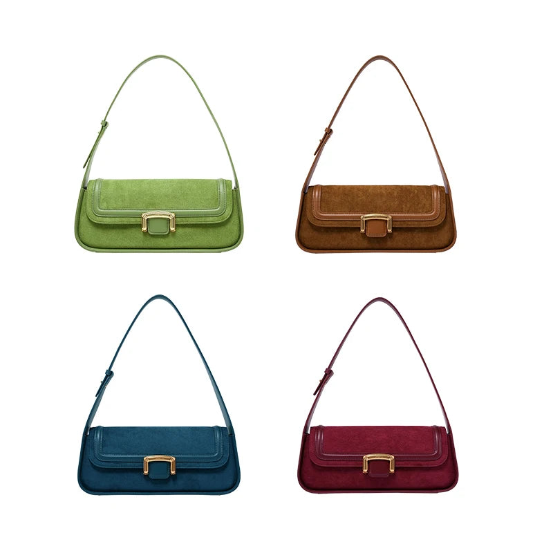 Split Leather Firm Shoulder Bag