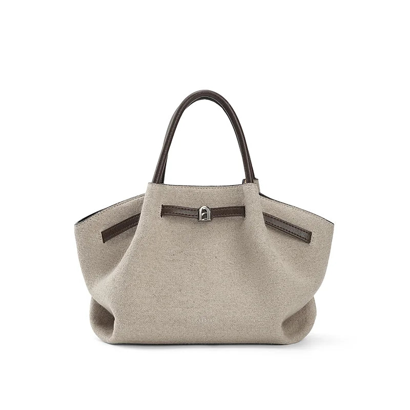 Cotton Dual-Handle Tote Shoulder and Crossbody Bag