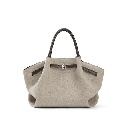 Cotton Dual-Handle Tote Shoulder and Crossbody Bag