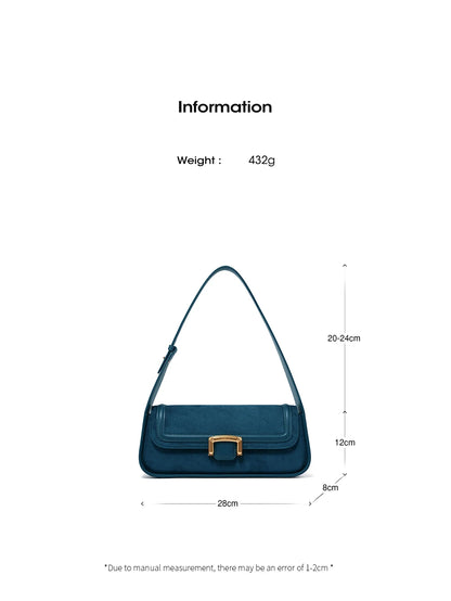 Split Leather Firm Shoulder Bag