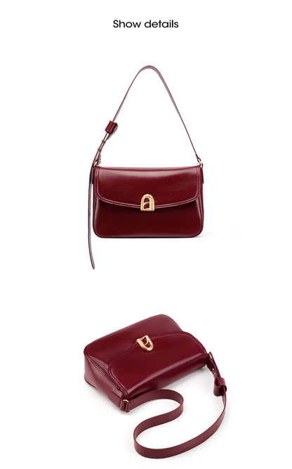 Split Leather Soft Square Shoulder Tote