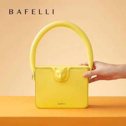 Boxy Genuine Leather Flap Bag – Cartoon Lock Design