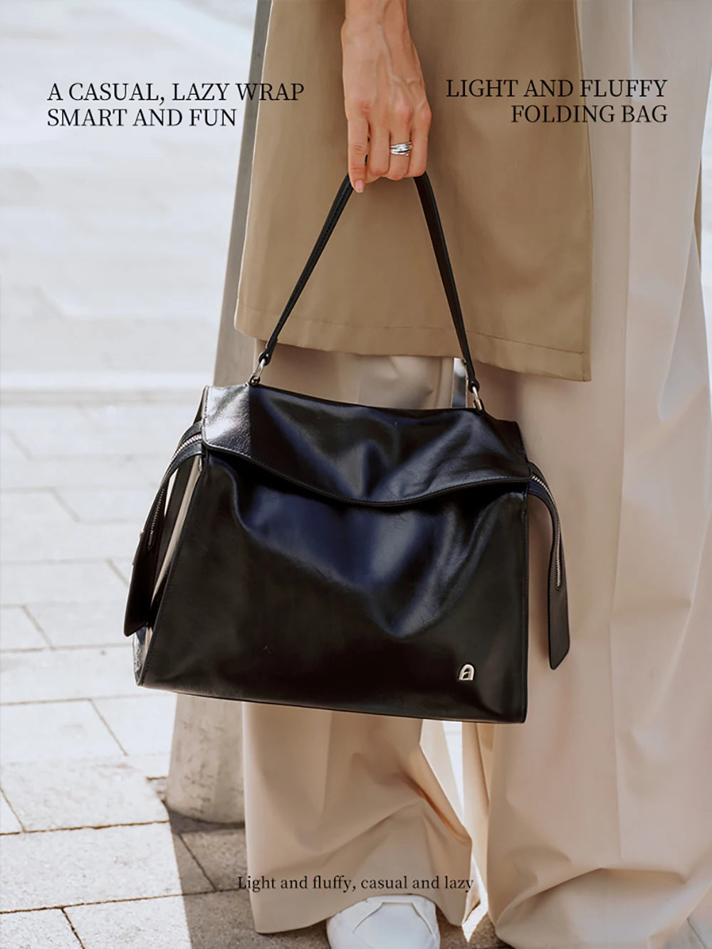 Genuine Leather Structured Tote Bag