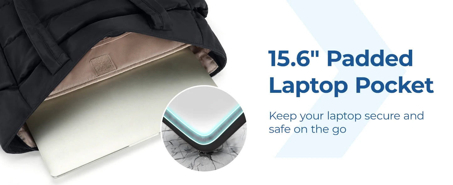 Quilted Milk Cotton Padded Tote Bag