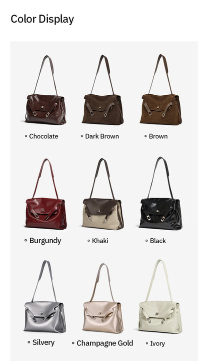 Split Leather Shoulder and Crossbody Tote