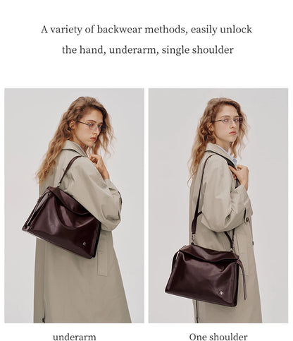 Genuine Leather Structured Tote Bag