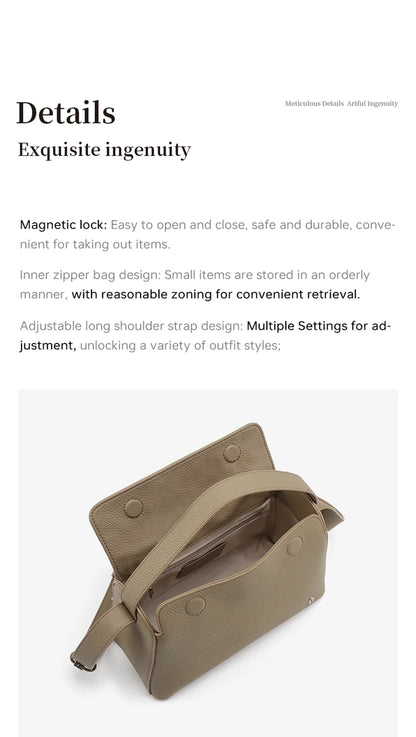 Soft Genuine Leather Mini Tote Crossbody