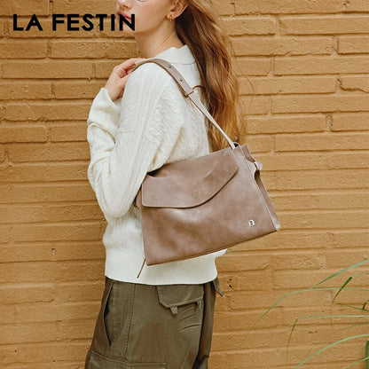 Genuine Leather Structured Tote Bag