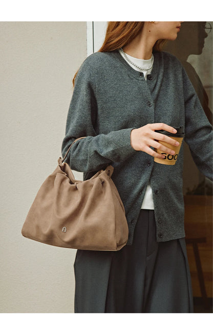 Genuine Leather Shoulder and Crossbody Tote