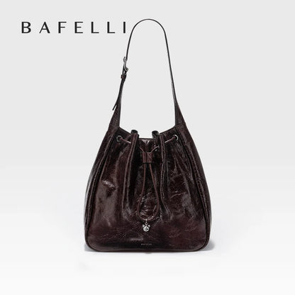 Genuine Cow Leather Hobo Bag – Soft Drawstring Everyday Style