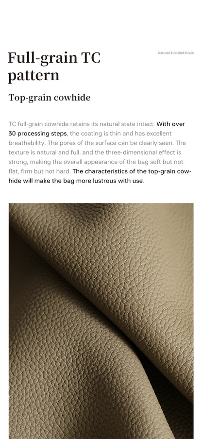 Soft Genuine Leather Mini Tote Crossbody