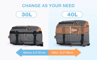 PVC Softback Laptop Backpack with Expandable Capacity