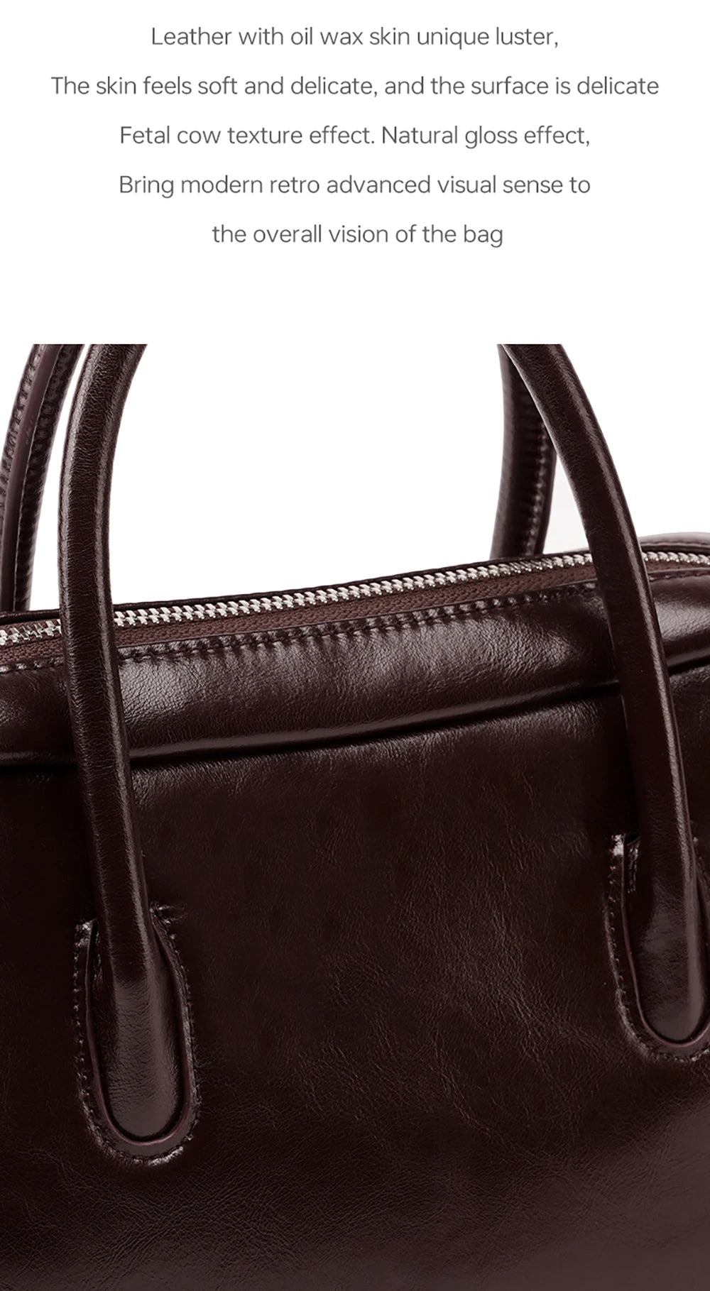 Split Leather Compact Shoulder and Crossbody Tote