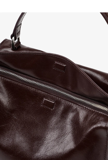 Genuine Leather Shoulder and Crossbody Tote