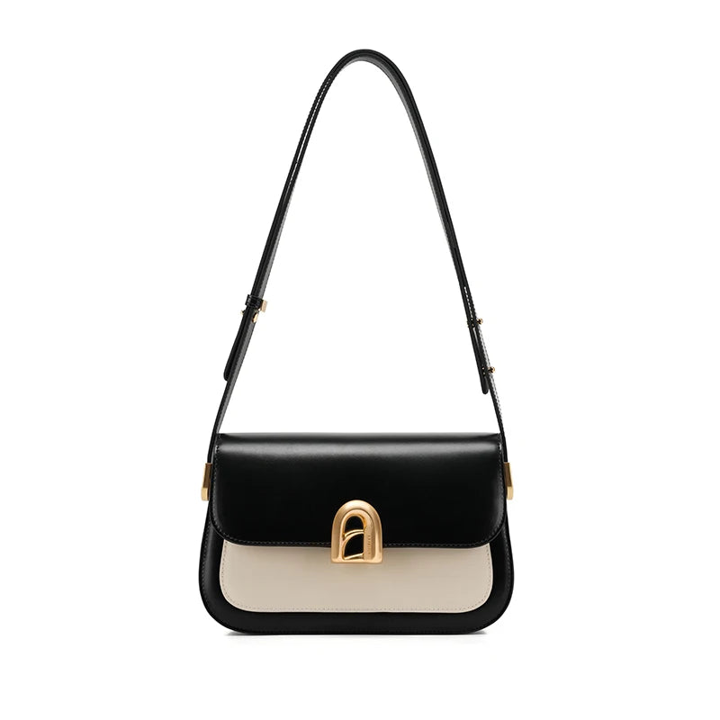 Split Leather Square Shoulder and Crossbody Bag