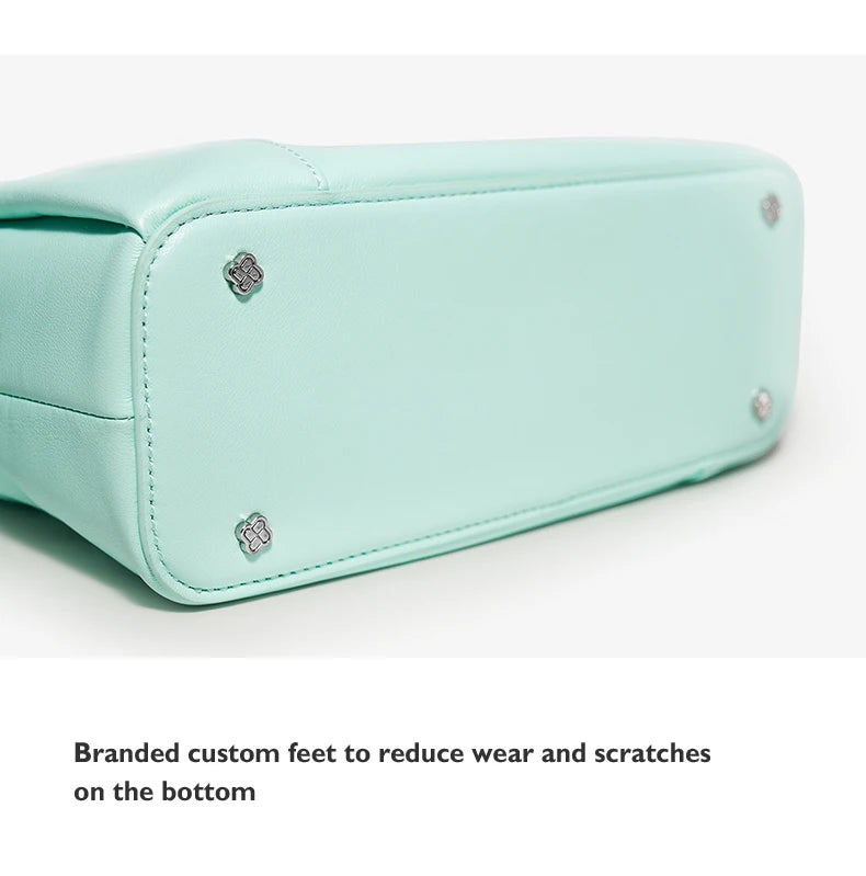 Genuine Leather Bucket Bag – Soft Casual with Open Pocket