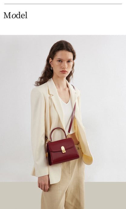 Split Leather Square Tote Bag