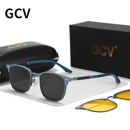 3 in 1 Rectangle Polarized and Optical Sunglasses Set