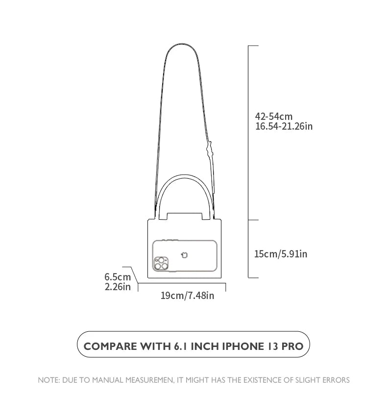 Genuine Leather Boxy Satchel – Diamond Accent Shoulder Bag