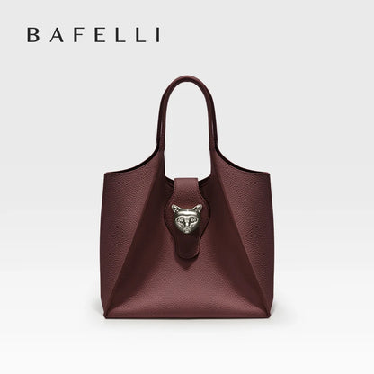 Genuine Leather Tote Bag – Soft Casual Style with Open Pocket