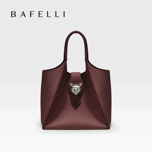 Genuine Leather Tote Bag – Soft Casual Style with Open Pocket