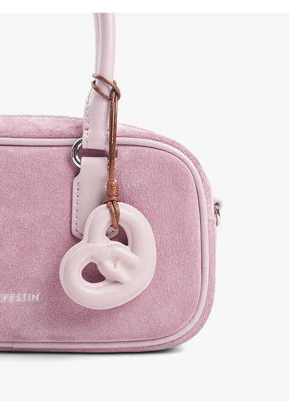 Split Leather Bowling Shoulder and Crossbody Tote