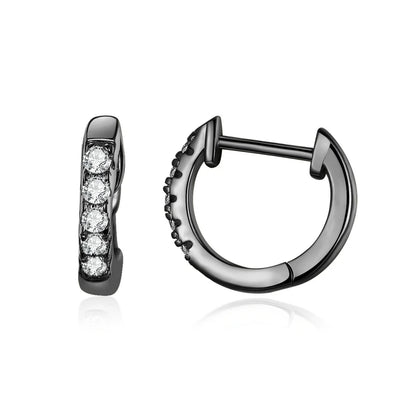 Zircon Huggie Hoop Earrings – 925 Sterling Silver