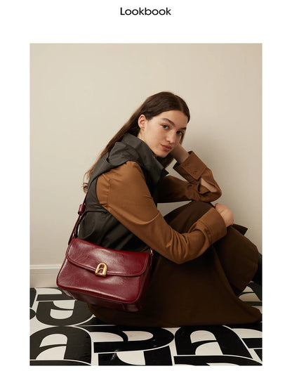 Split Leather Soft Square Shoulder Tote