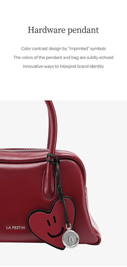 Soft Split Leather Small Tote Shoulder Bag