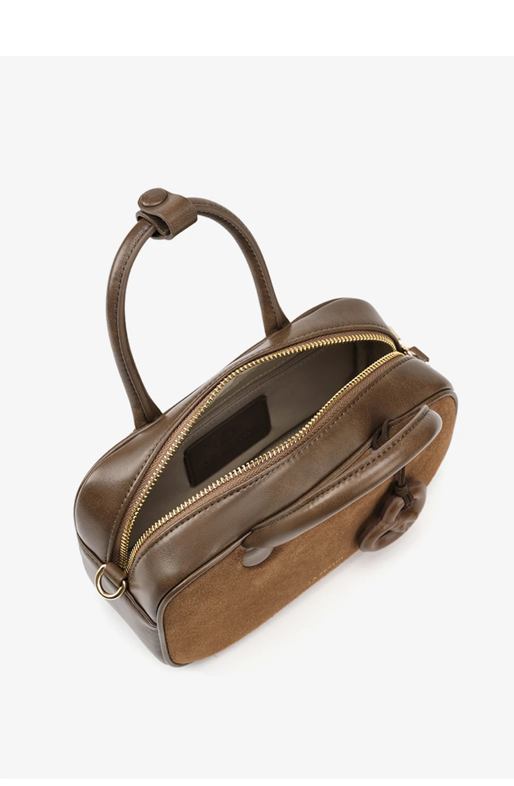 Genuine Leather Bowling Crossbody Bag