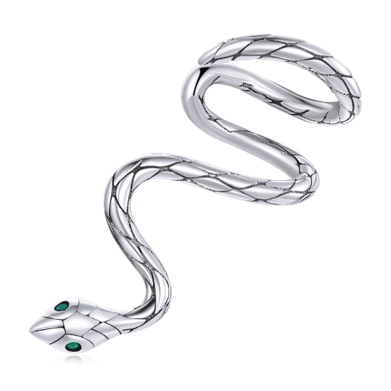 Sterling Silver Mono-earring with Zircon – Clip-On Geometric Style