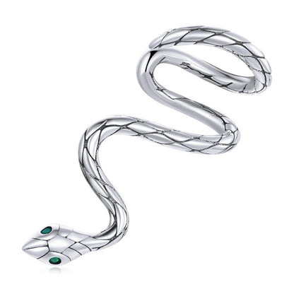 Sterling Silver Mono-earring with Zircon – Clip-On Geometric Style