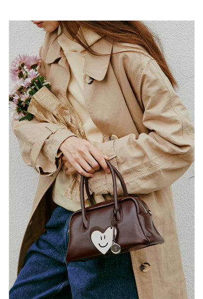 Soft Split Leather Small Tote Shoulder Bag