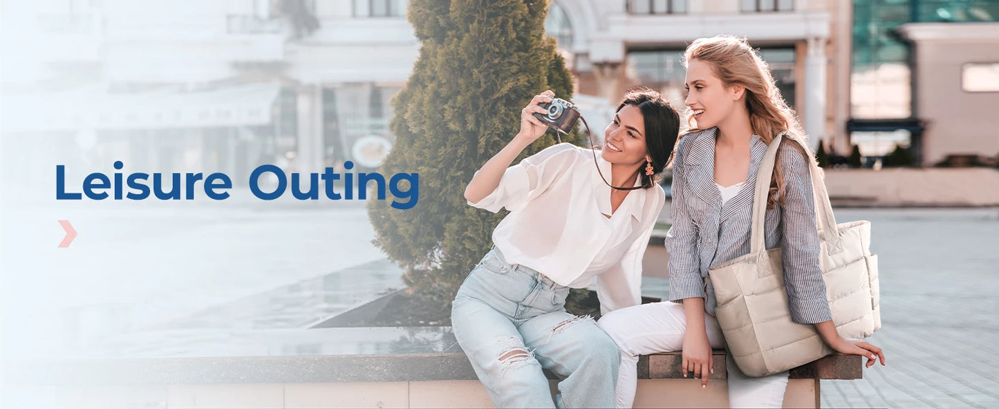 Quilted Milk Cotton Padded Tote Bag