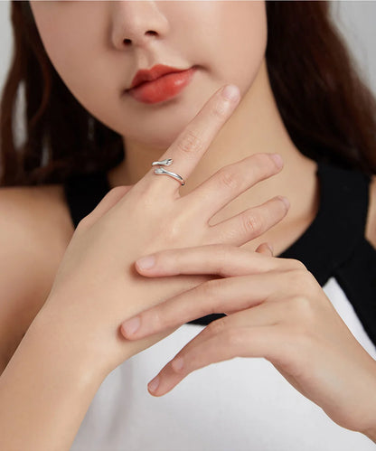 925 Sterling Silver Hug Ring with Open Adjustable Design