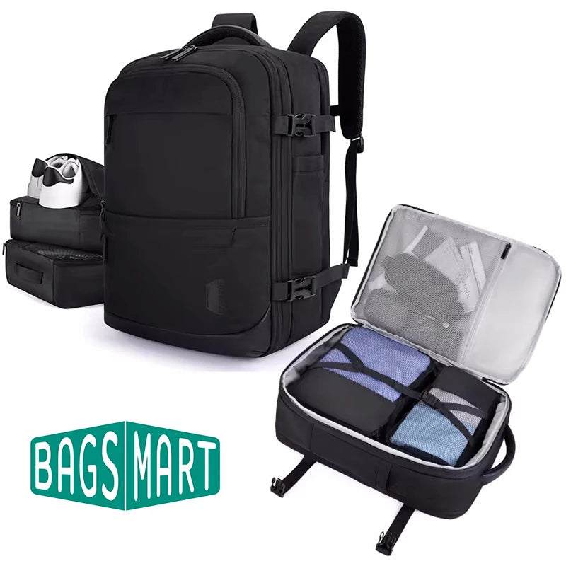 PVC Softback Laptop Backpack with Expandable Capacity