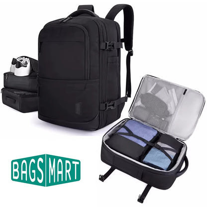 PVC Softback Laptop Backpack with Expandable Capacity