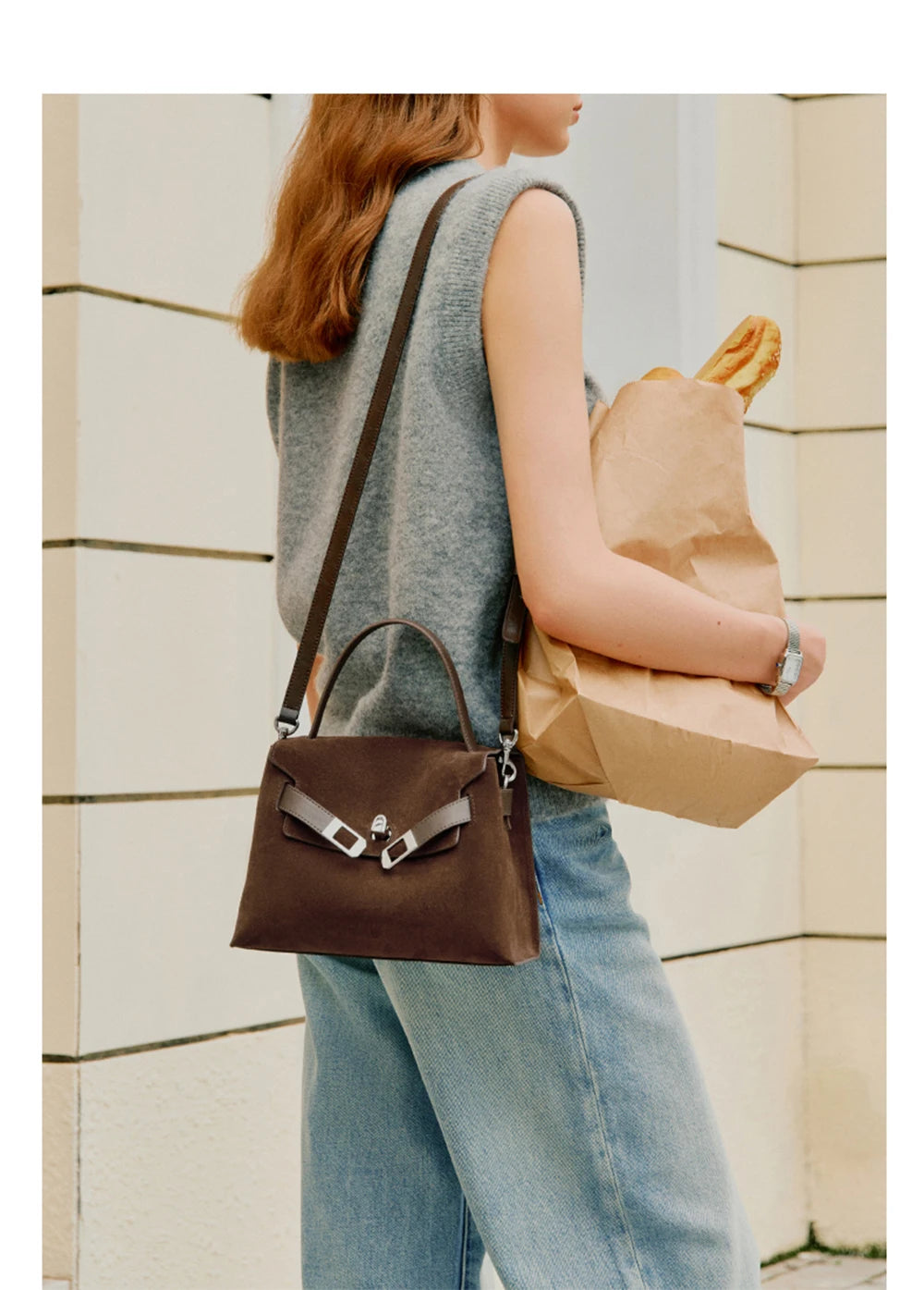 Microfiber Synthetic Leather Shoulder and Crossbody Tote