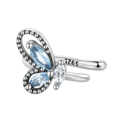 Sterling Silver Mono-earring with Zircon – Clip-On Geometric Style