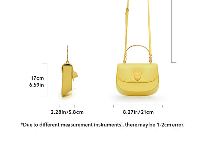 Half Moon Crossbody Bag – Genuine Leather Flap Style