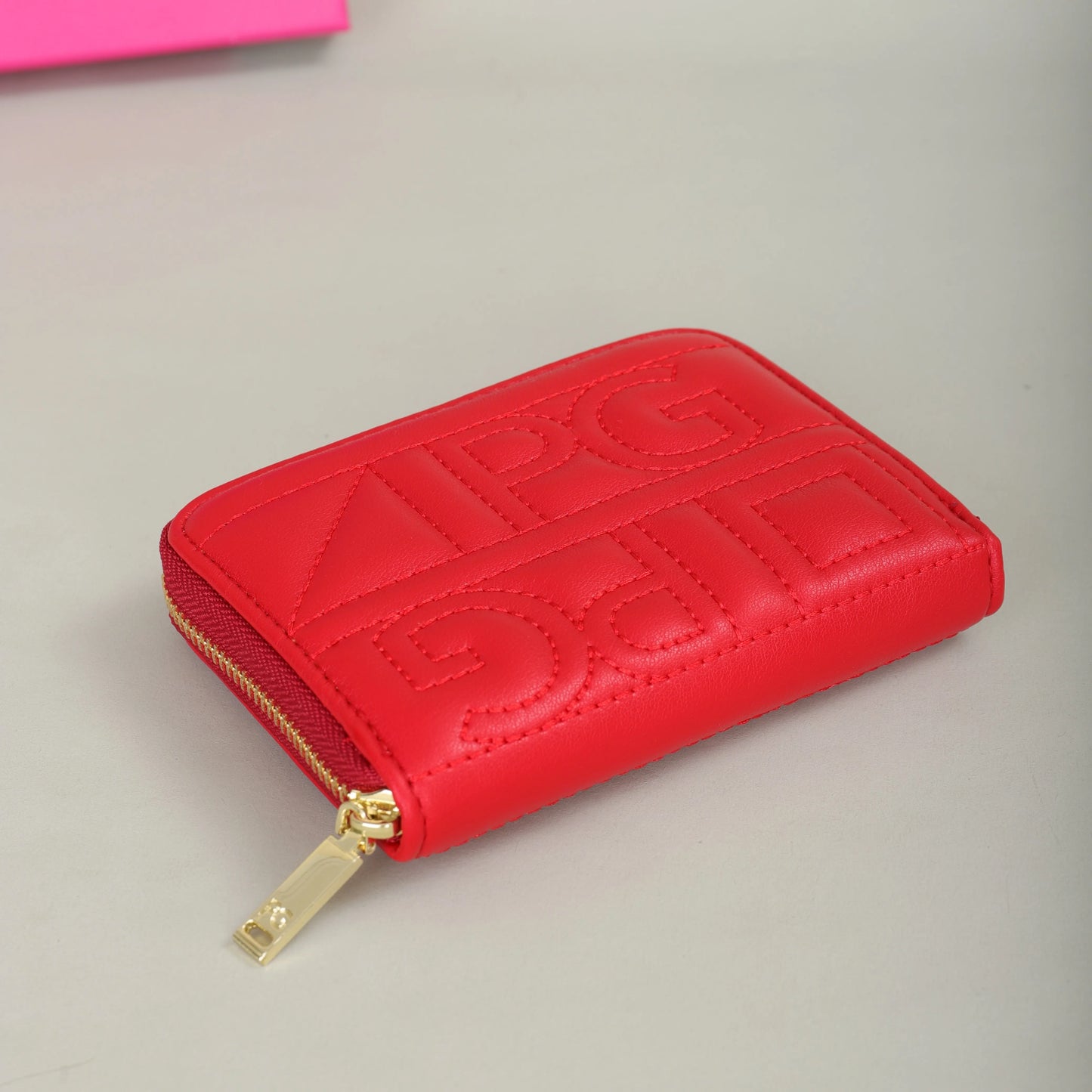 Elegant Letter Embroidery Zipper Wallet – Compact and Stylish