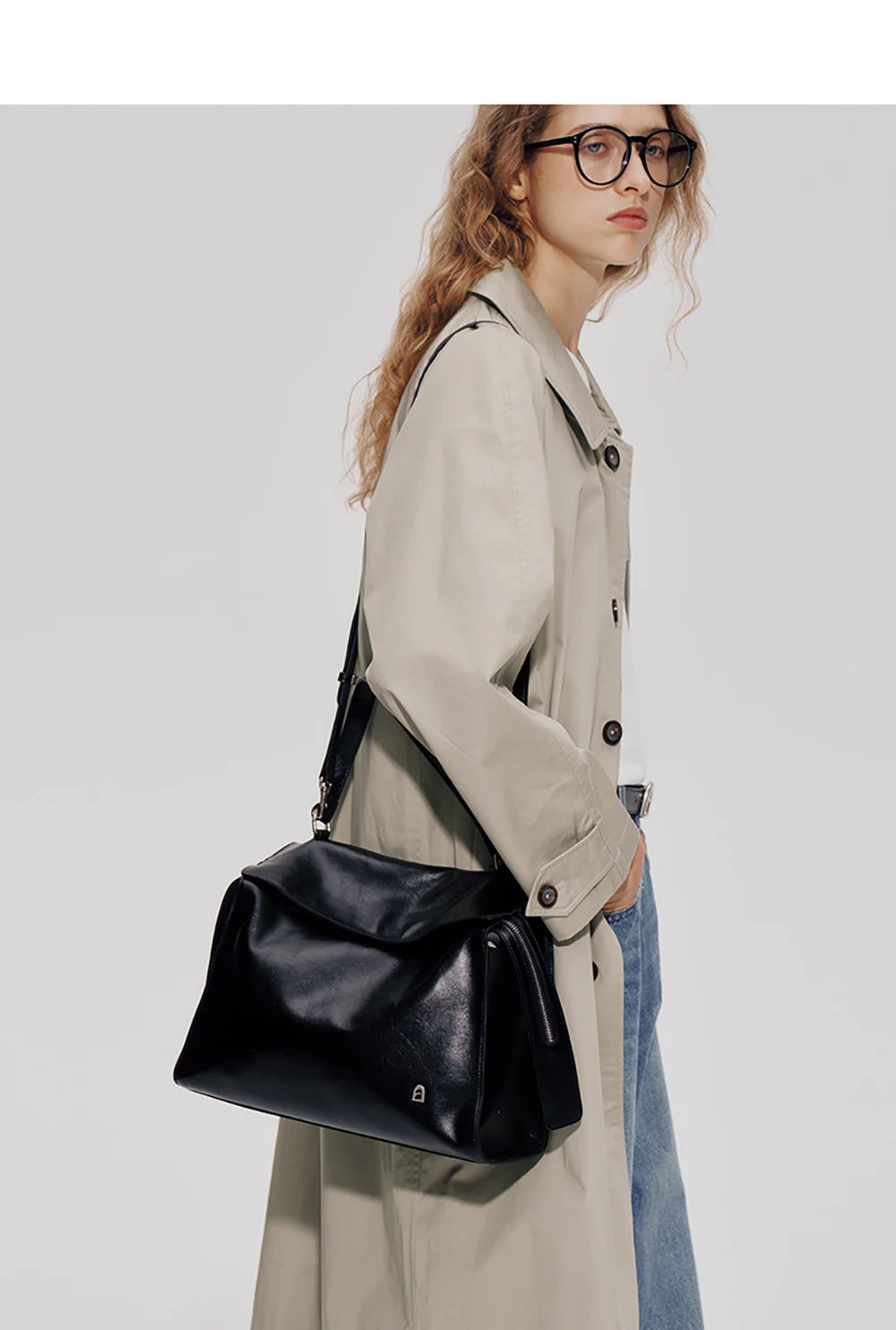 Genuine Leather Structured Tote Bag