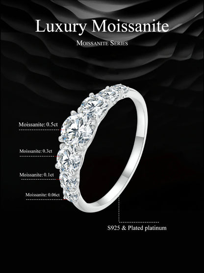 Delicate Moissanite Ring – 925 Sterling Silver Classic Wedding Band
