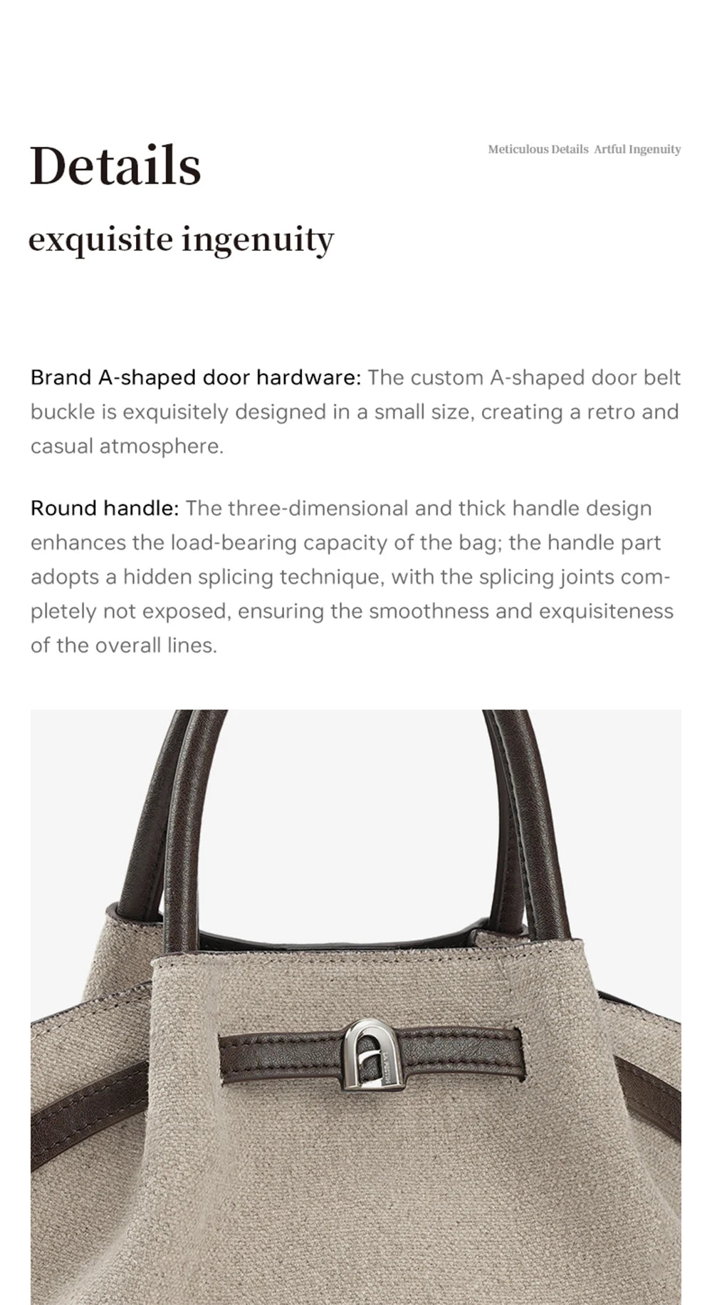 Cotton Dual-Handle Tote Shoulder and Crossbody Bag