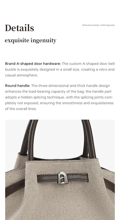 Cotton Dual-Handle Tote Shoulder and Crossbody Bag