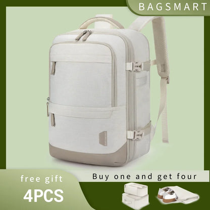 PVC Softback Laptop Backpack with Expandable Capacity