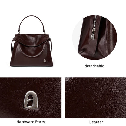 Genuine Leather Shoulder and Crossbody Tote