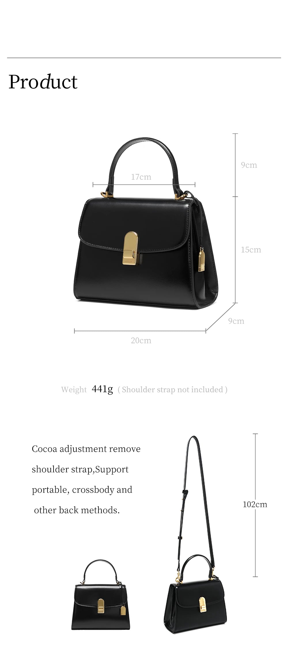 Split Leather Square Tote Bag