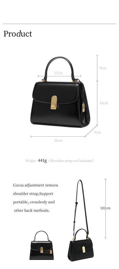 Split Leather Square Tote Bag