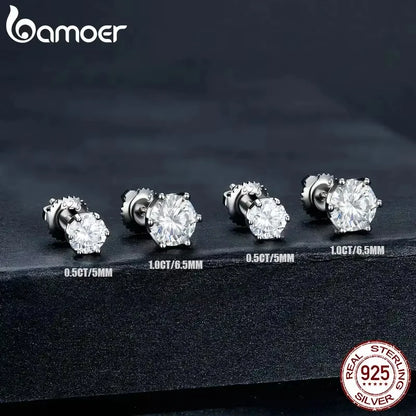 D Color Moissanite Stud Earrings – 925 Sterling Silver